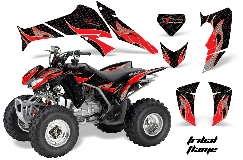 Honda TRX250 05-09 Graphics TribalFlames Black-RED JPG